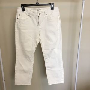 Cropped white jeans